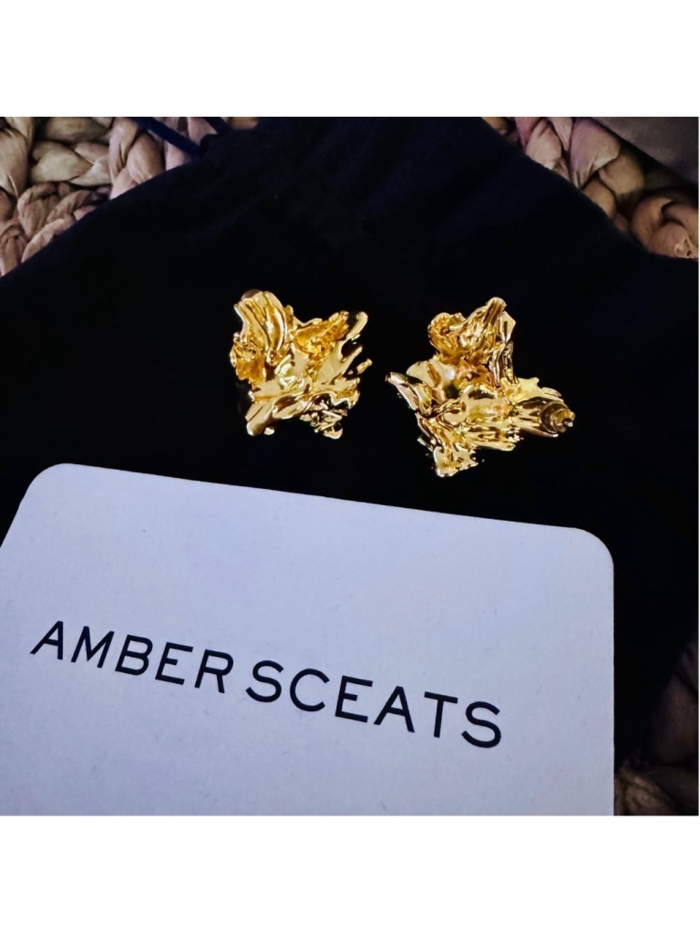 Amber Sceats Reece 24k Gold Plated Sculptural Earrings